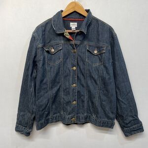 Chico's Women Jean Denim Jacket Size 2 Large Blue Cotton Blend Western M289 -29